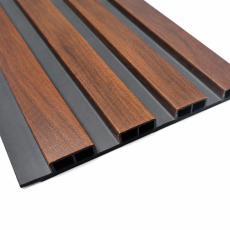 Dark Oak Wood Effect WPC Slatted Wall Panels – Waterproof Indoor & Outdoor Cladding | Premium Feature Wall Panels